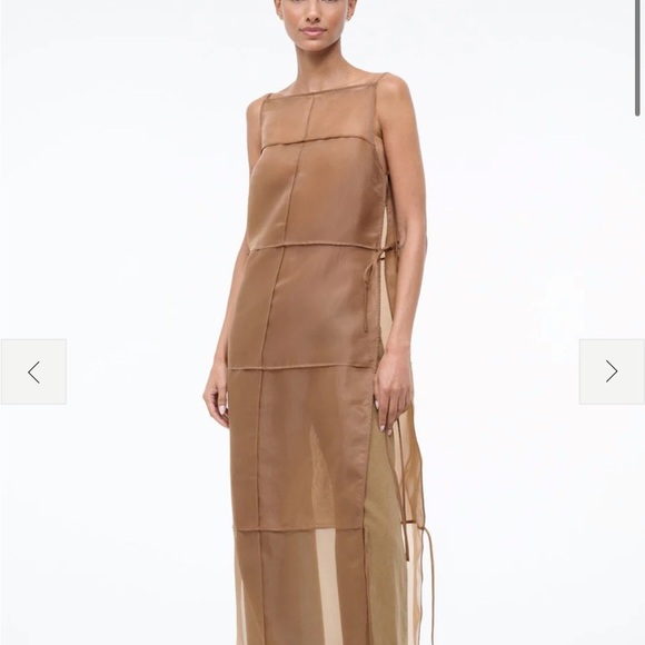 STAUD Chandler Tan Sheer Dress - Picture 4 of 6